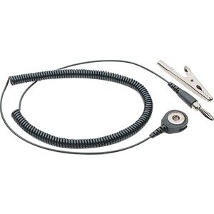 Cordon Torsadé ESD 10 mm - Banane Longueur 1,8 m Avec Pince Crocodile 30-560-0610