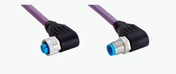 Câble de connexion 5m, 5 Pôles Coté Male M12 Coudé et Coté Femelle M12 Coudé YG2A15-050C1BN2A15