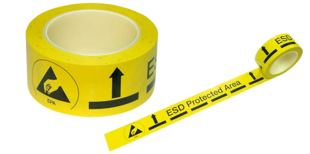 Ruban de Traçage de Sol ESD 50mmX33m Logo ESD + Ecriture