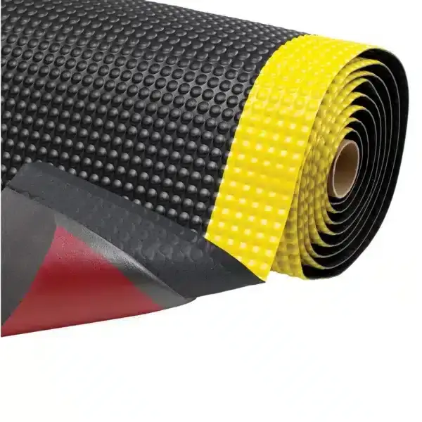 Tapis Antifatigue Bubble Sky Trax Noir avec Bordures Jaune